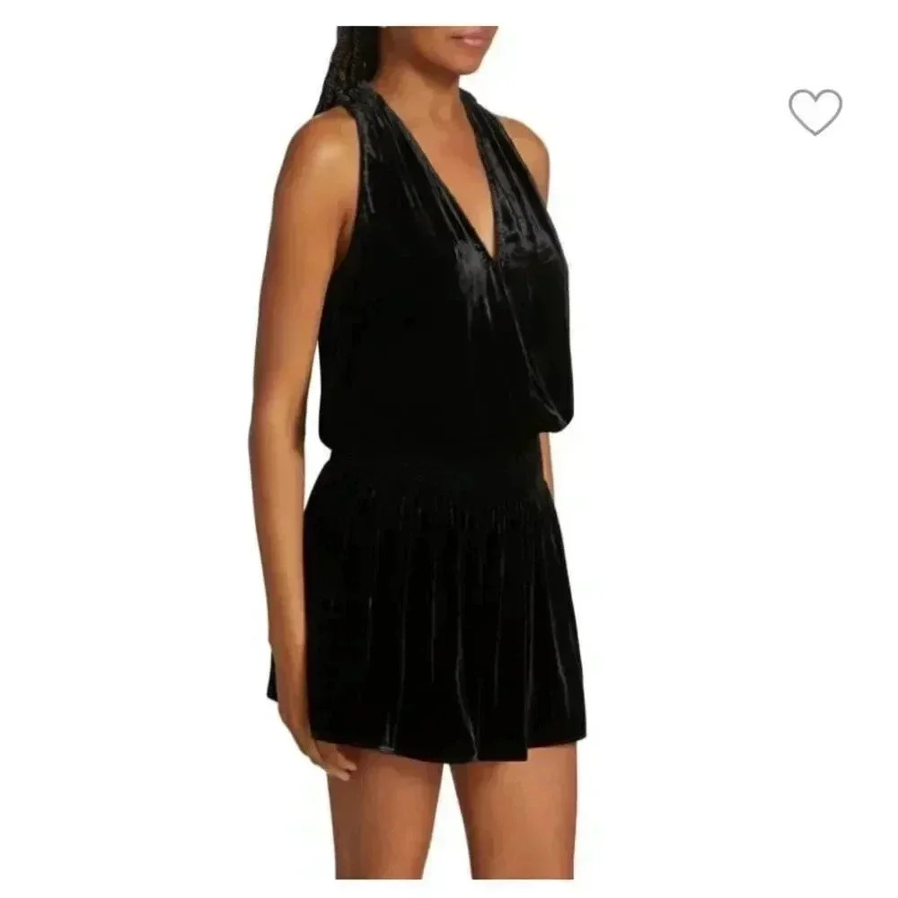 NEW Ramy Brook Velvet V-Neck Mini Dress size XS